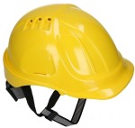 Kask Ochronny Wentylowany Pasek Podbródkowy żółty