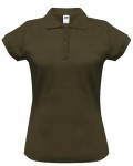 Koszulka Polo Damska Polówka Kr. RĘkaw Jhk Khaki