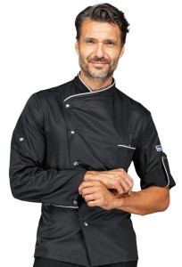 Bluza Kucharska Szefa Kuchni Manhattan 059731 Czarna Isacco