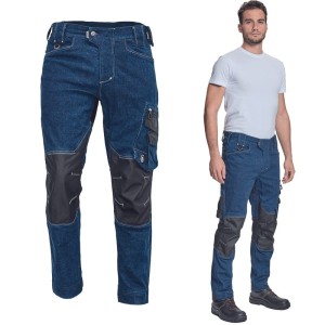 Jeansowe Spodnie Robocze Długie Slim Fit Cerva Neurum Denim + Cordura