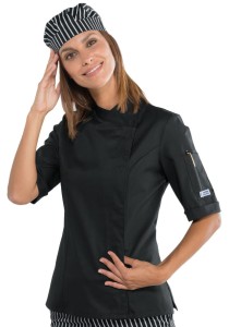 Bluza Kucharska Damska Szefa Kuchni Lady Snaps 057751m Czarna Isacco