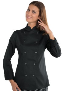 Bluza Kucharska Damska Szefa Kuchni Lady Chef Jacket 057541 Czarna Isacco