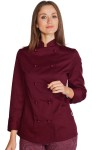 Bluza Kucharska Damska Szefa Kuchni Lady Chef Jacket 057503 Bordowa Isacco