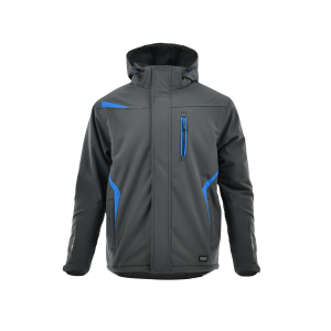 Kurtka Długa Ocieplana Comfort Winter ciemno szaro - niebieska