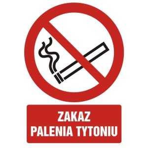 Znak Bhp - Zakaz Palenia Tytoniu - Gc053 Dj Pn