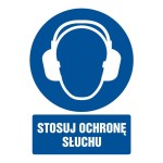 Znak Bhp - Stosuj Ochronę SŁuchu - Gl 005 Bk Pn