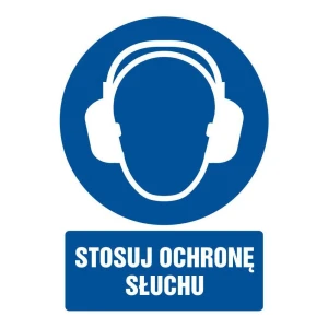 Znak Bhp - Stosuj Ochronę SŁuchu - Gl 005 Bk Pn
