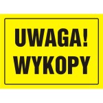 Tablica Budowlana - Uwaga! Wykopy - Oa005 Dy Pn