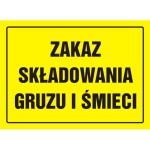 Tablica Budowlana - Uwaga! Zakaz Składowania Gruzu I Śmieci - Oa 093 Dy Pn