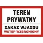 Znak Teren Prywatny - Zakaz Wjazdu - Wstęp Wzbroniony - Pb 173 Dj Pn