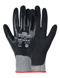 Rękawice ochronne robocze antyprzecięciowe olejoodporne Black Deep Cofra (12 Par)